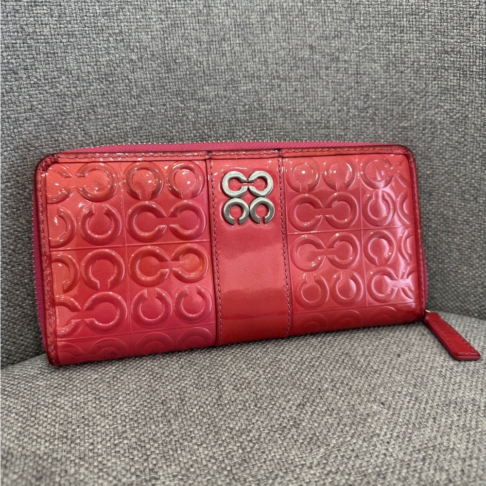 Elegant Red Coach Wallet